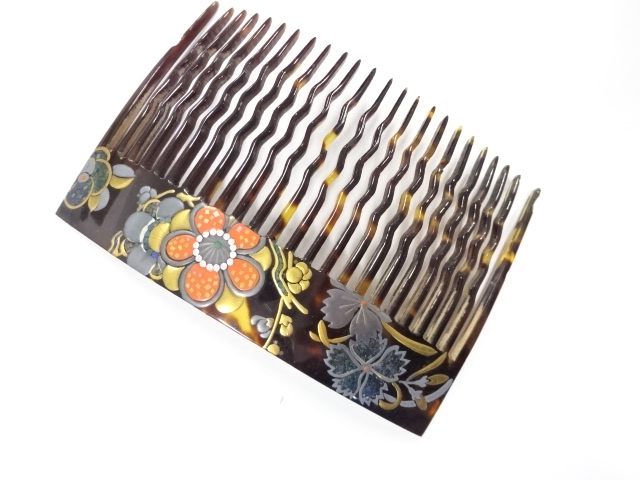 アンティーク　本鼈甲　蒔絵　螺鈿　櫛